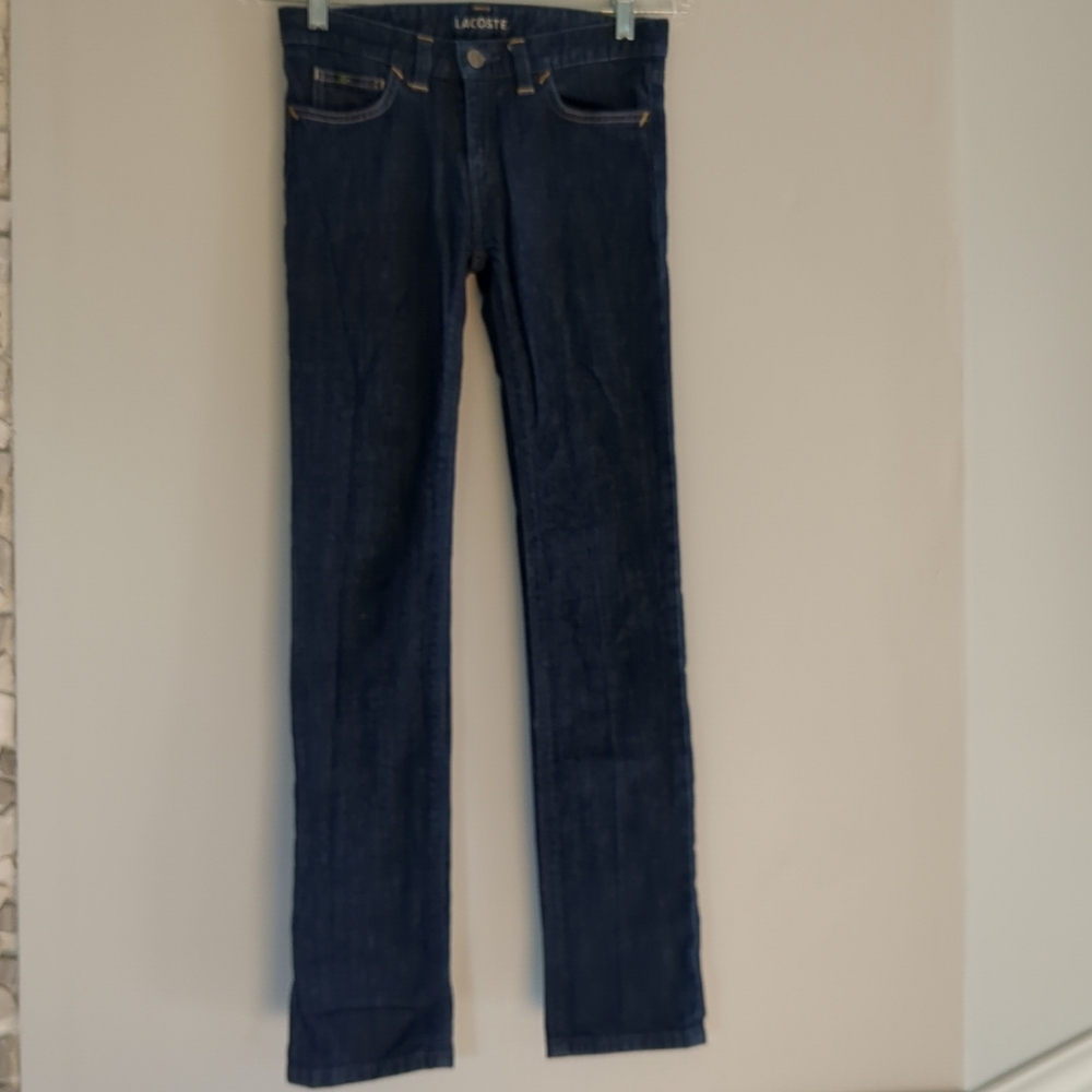 Lacoste Jeans Youth Girls SZ 14 Blue Straight Classic Luxury Casual Logo Denim
